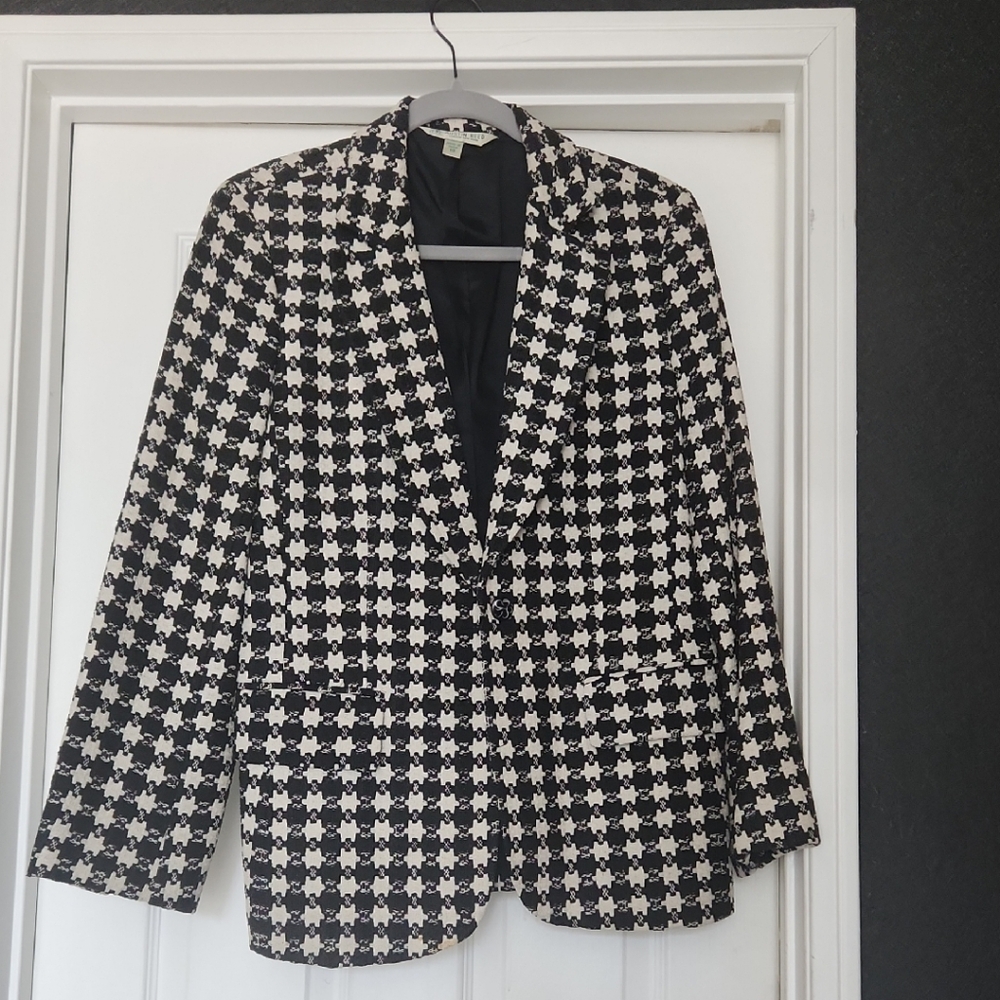 Vintage Austin Reed Black and White Patterned Blazer